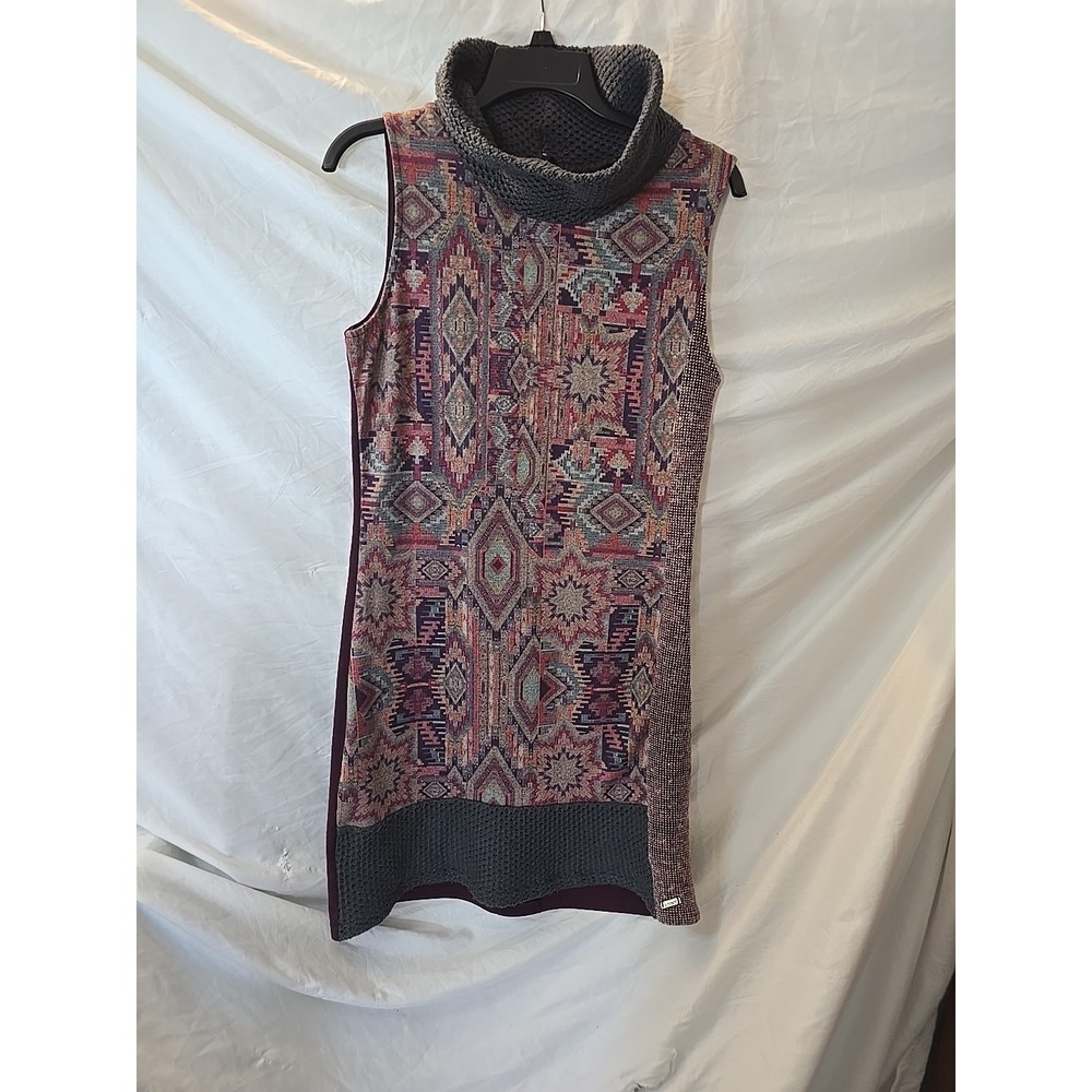 Smash Sleeveless‎ Turtleneck Sweater Dress Southwestern Tribal Inspired Design L